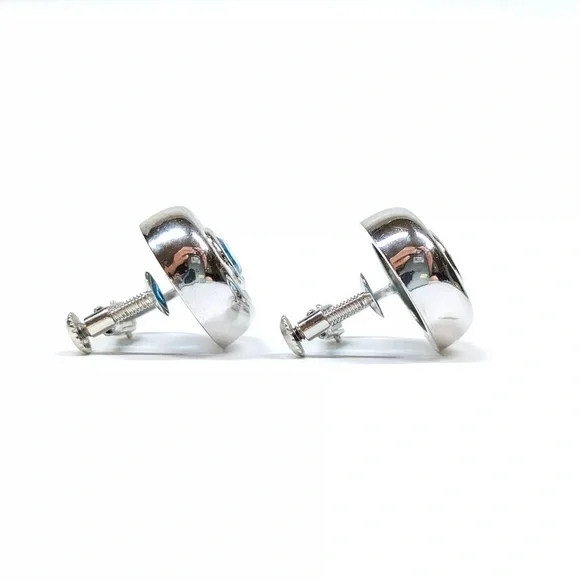 Blue Topaz Platinum Earrings - Picture 2 of 7